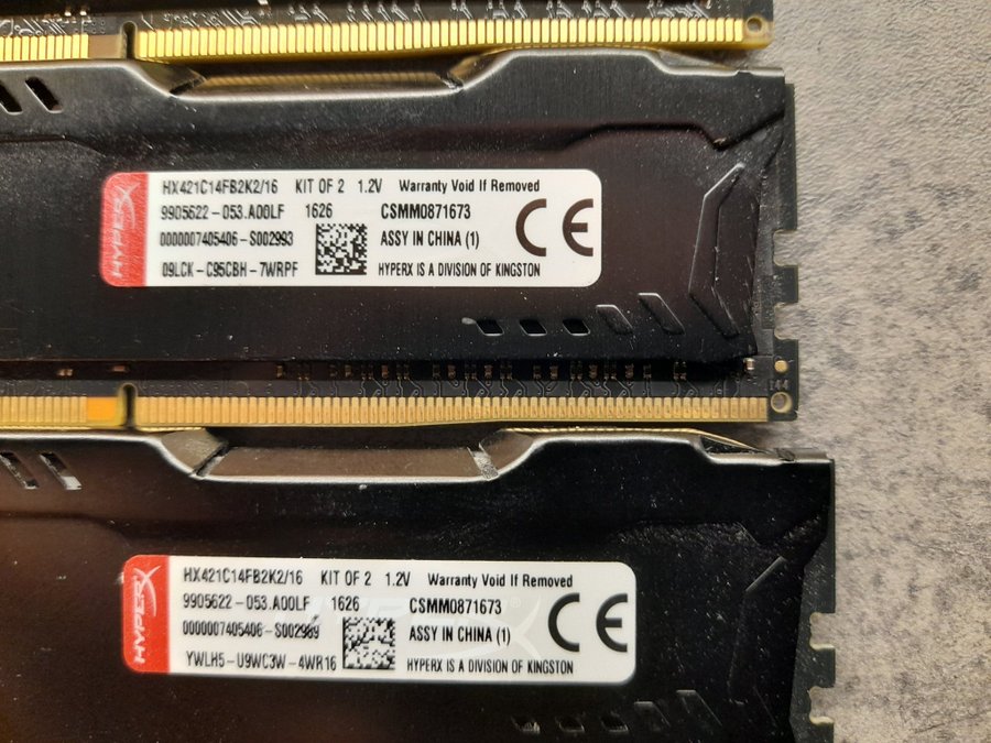 7st. ddr4 minne 8gb/st.