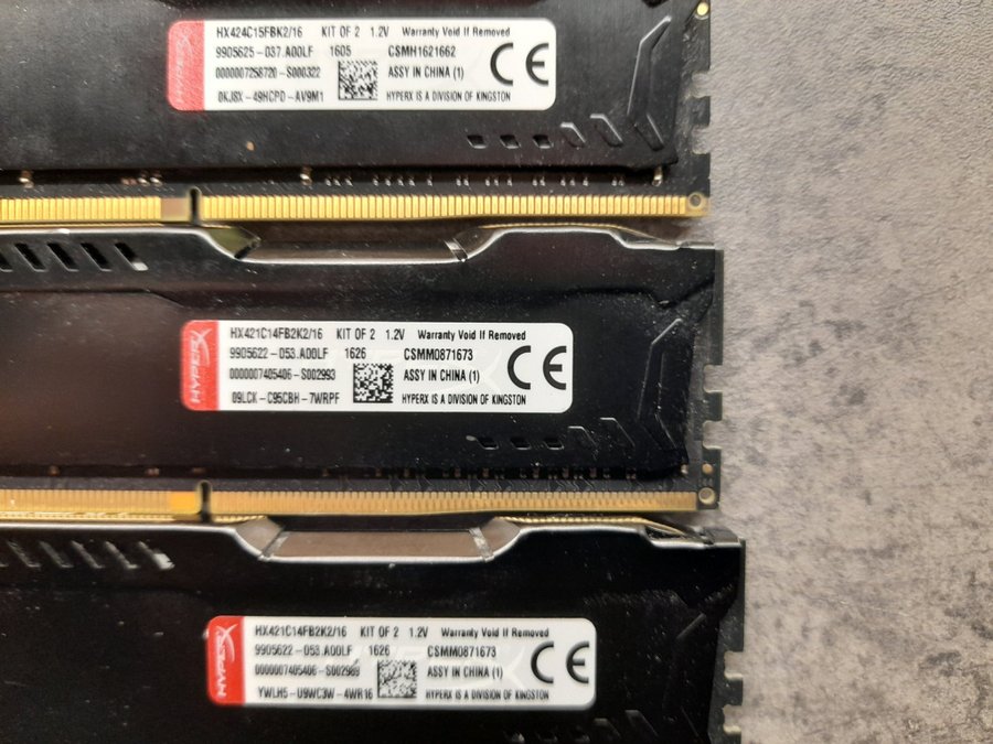 7st. ddr4 minne 8gb/st.