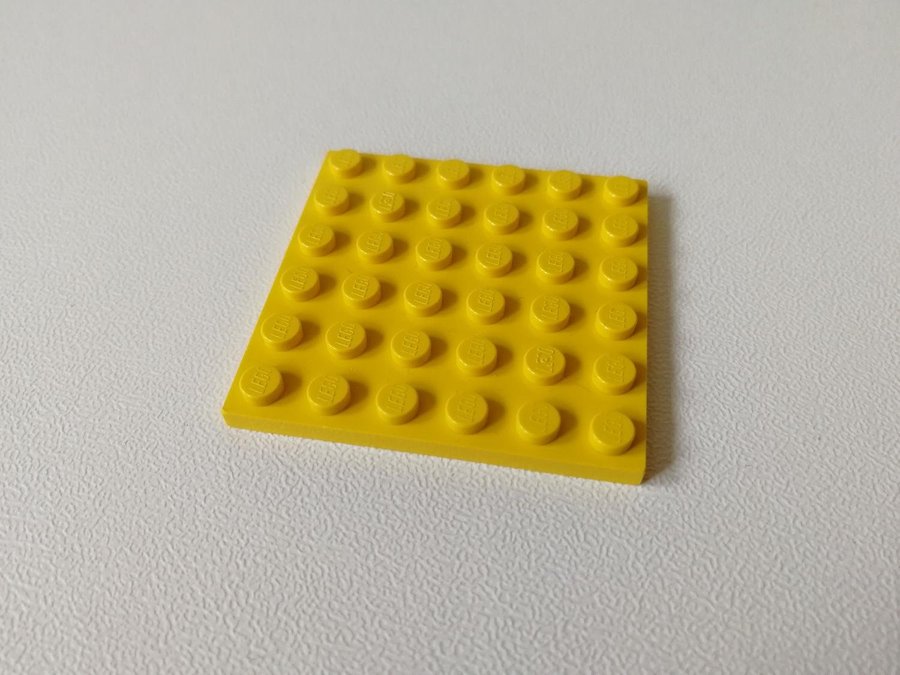 Lego - platta - plate - 6x6 - part 3958 - gul