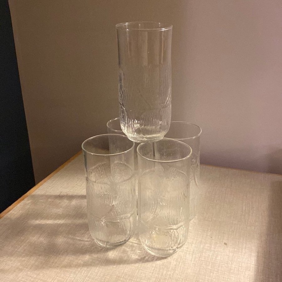 Retro ARCOROC FLEUR drinkglas drink grogg glas 70-tal design FRANSK Frankrike