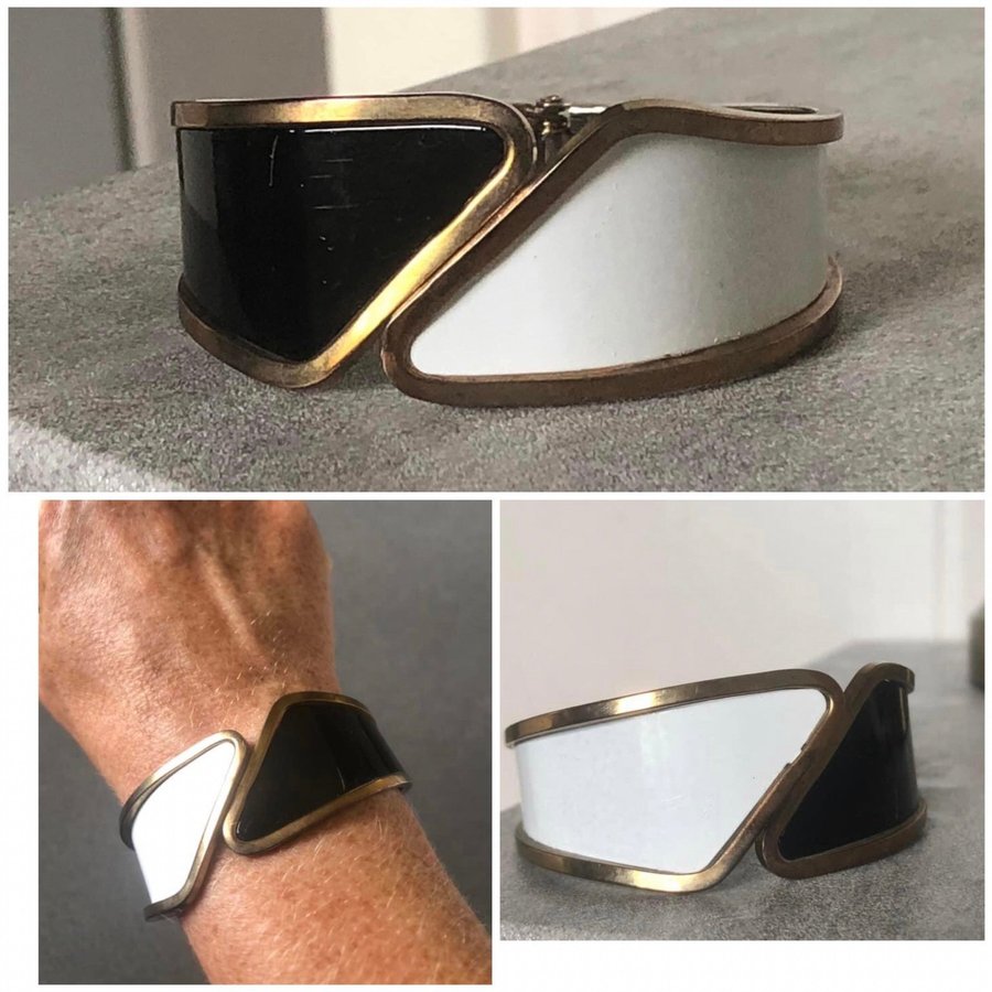 Svart och vit armband Retro 70-tal armring läckert