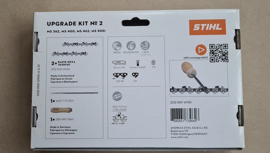 Stihl Upgrade Kit Hexa nr 2 Sågkedjor 36RH 60 DL inkl fil