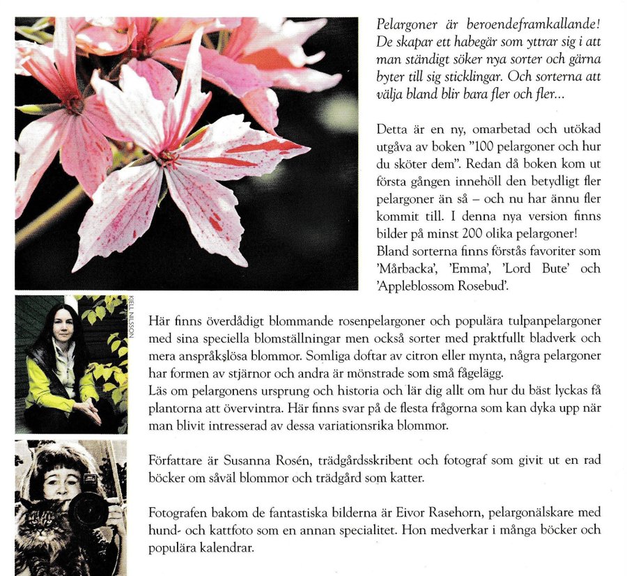 200 pelargoner och hur du sköter dem av Susanna Rosén och Eivor Rasehorn