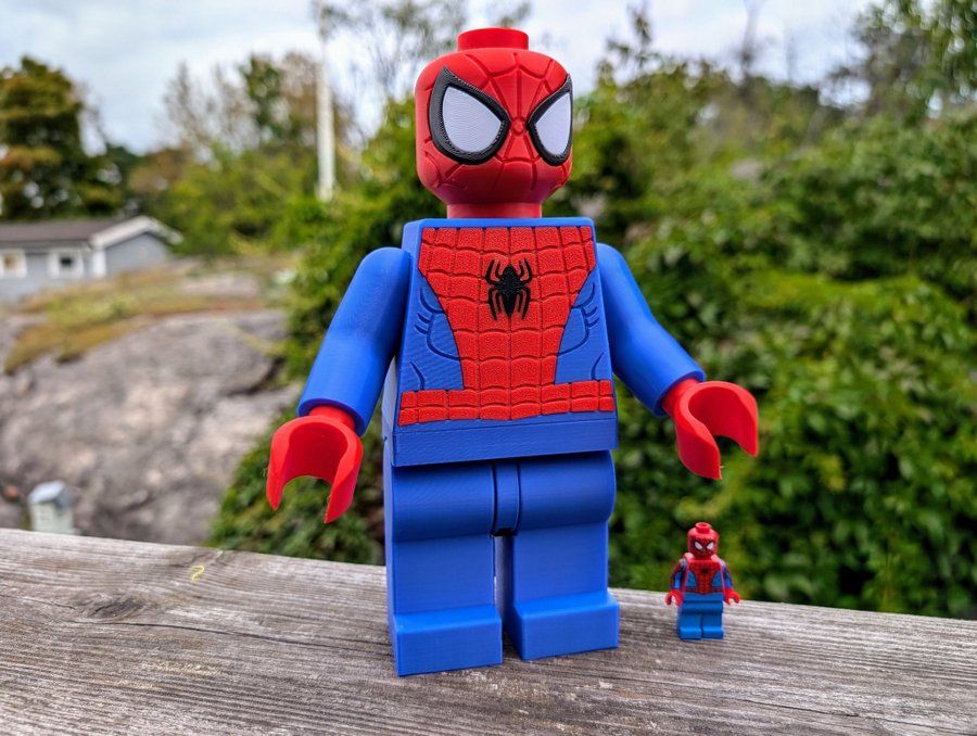 Stor Spiderman Lego Figur Skala 1:6