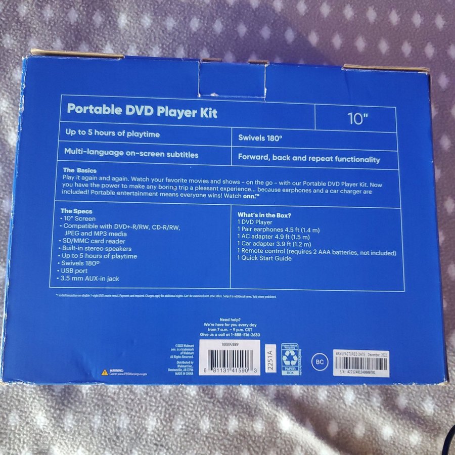 Portable DVD Player Kit