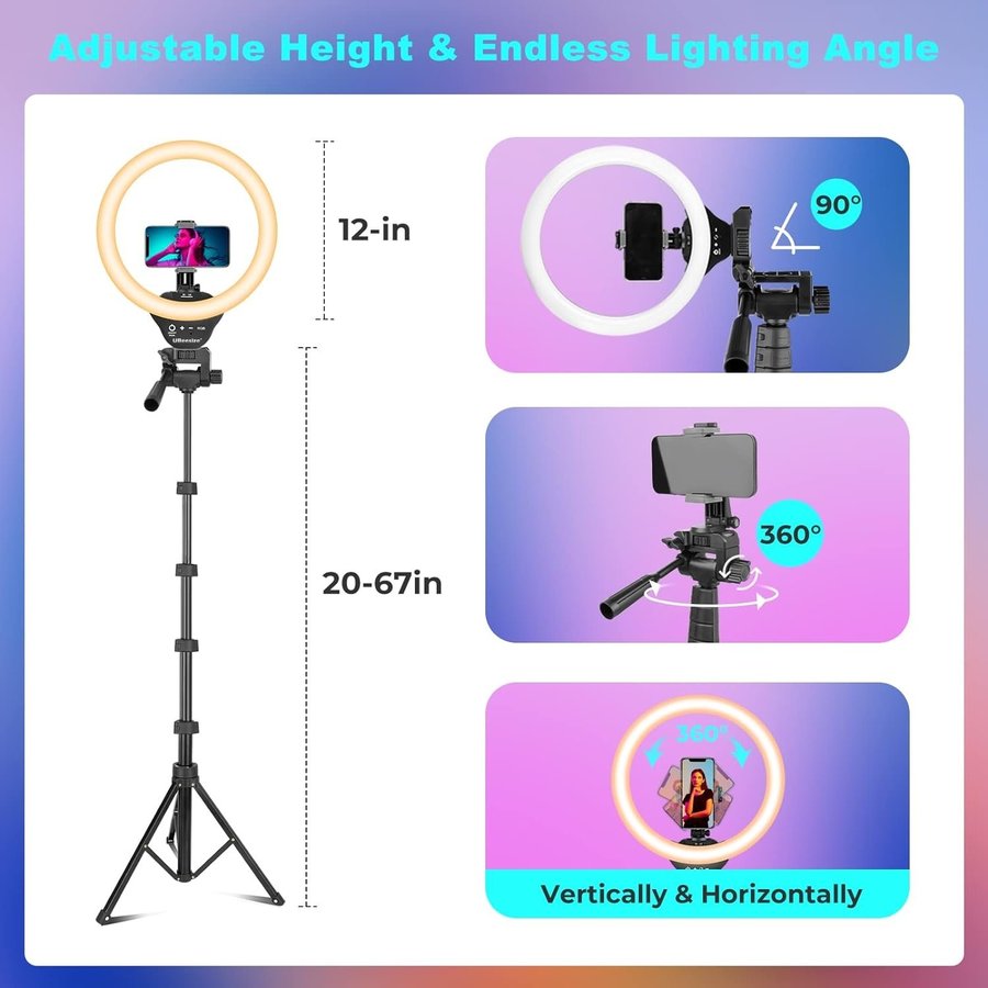 Ring Light Tripod 12" 170 cm UBEESIZE