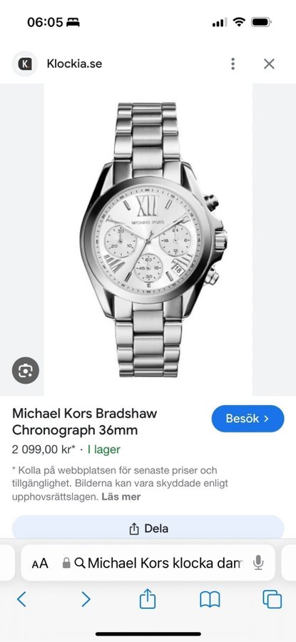 Michael Kors Bradshaw Chronograph Damklocka