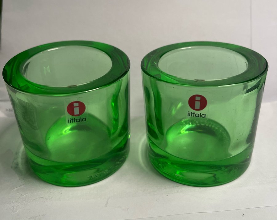 NYA Iittala KIVI ljuslyktor lykta glas design Heikki Orvala äppelgrön julklapp