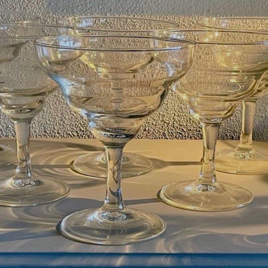 8 st stora vackra gamla Cup Dessert glas 14cm höga