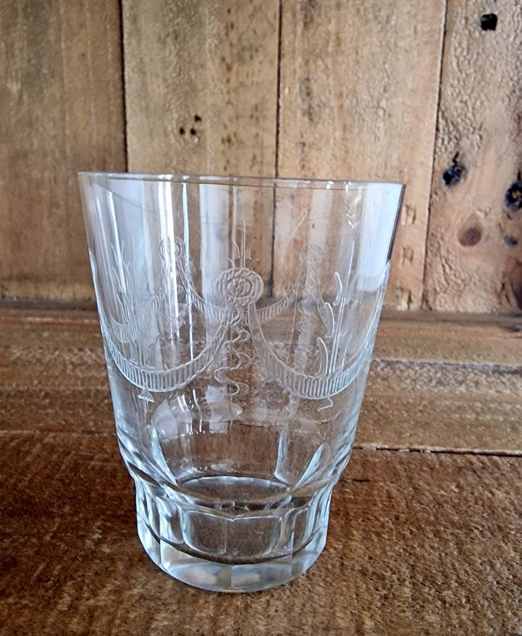 6st whiskyglas "Evy" Slipad spantograferad dekor Åfors Edvin Ollers