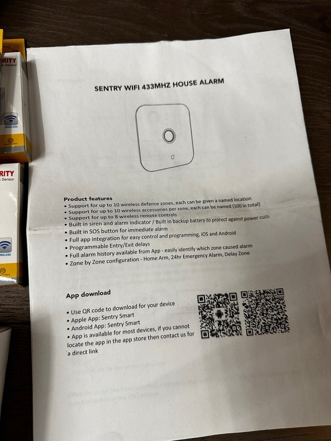 House Alarm package with wifi ios android app smart home