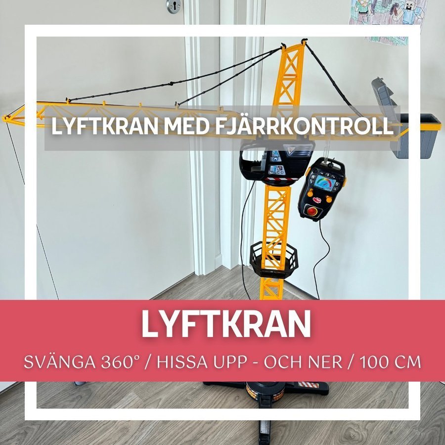 Stor radiostyrd lyftkran 100 cm