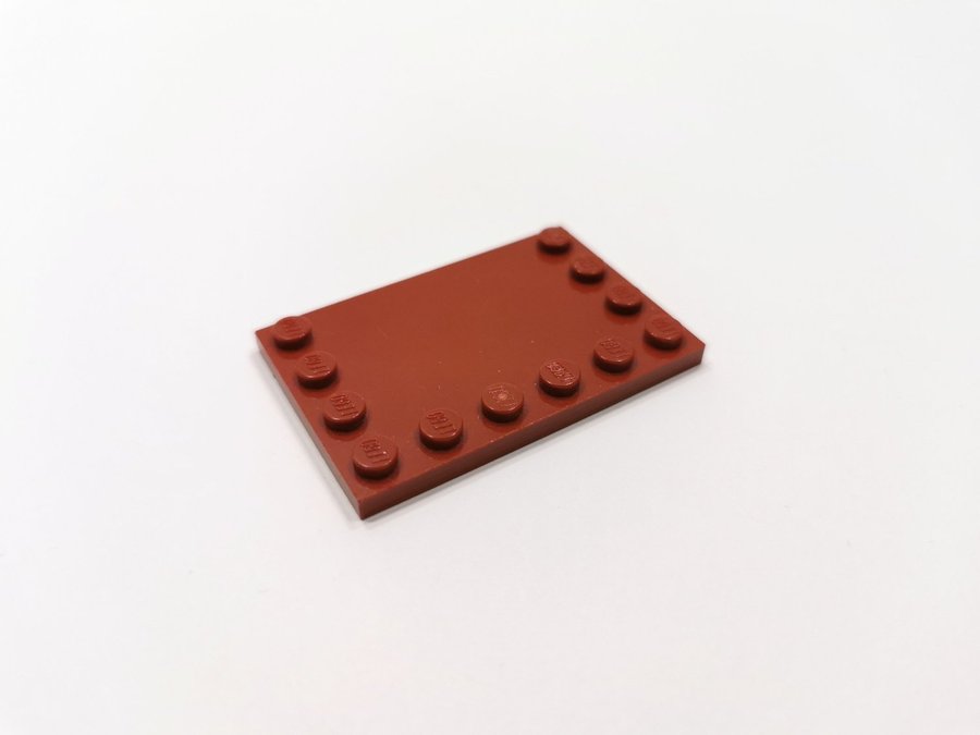 Lego - platta - modifierad - 4x6 - part 6180 - vinröd (dark red)