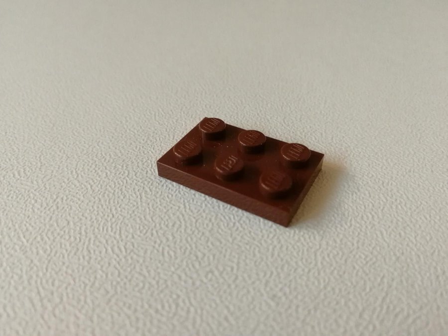 Lego - plate - platt - bas - 2x3 - part 3021 - brun (reddish)