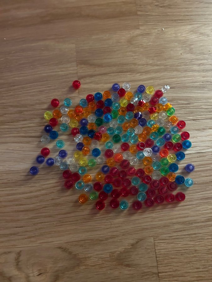 Lego Transparent 1x1 studs i blandade färger