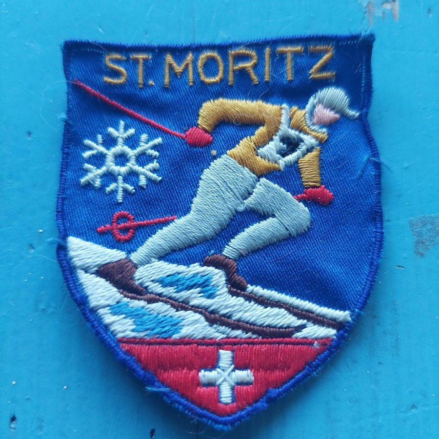 Tygmärke Broderat turistmärke ST Moritz