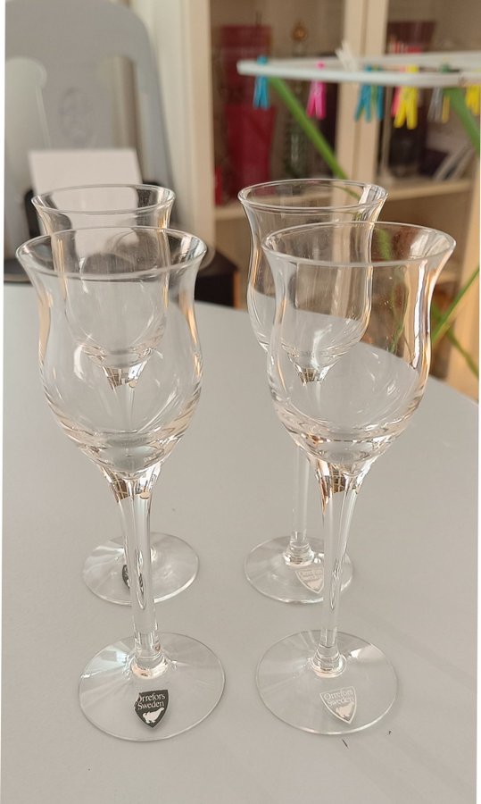 Orrefors 5 st Snaps glas "Lisa" Design Olle Alberius Retro 70-tal