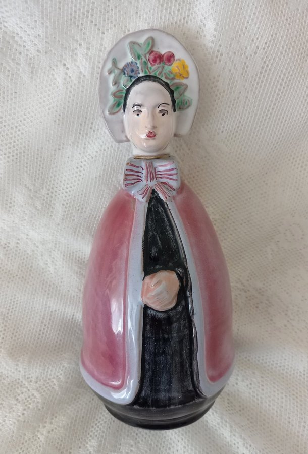 Antique JOHGUS studio handmade ceramic decanter, Bornholm, Denmark 1940-50