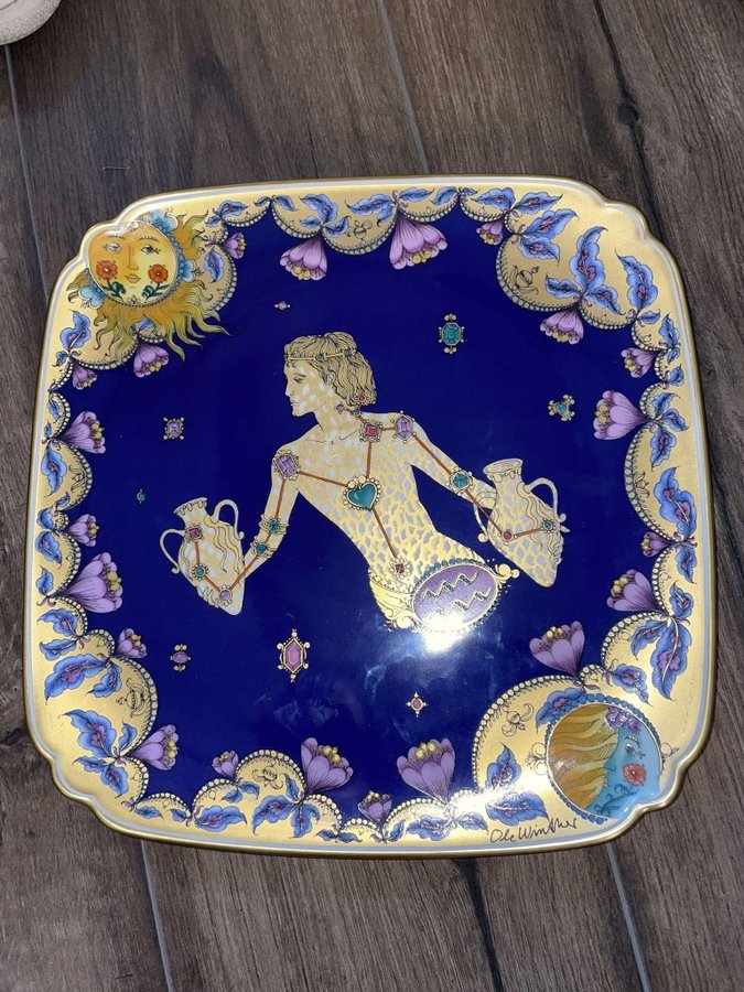 Porcelain Aquarius Wall Plate by Ole Winther for Hutschenreuther