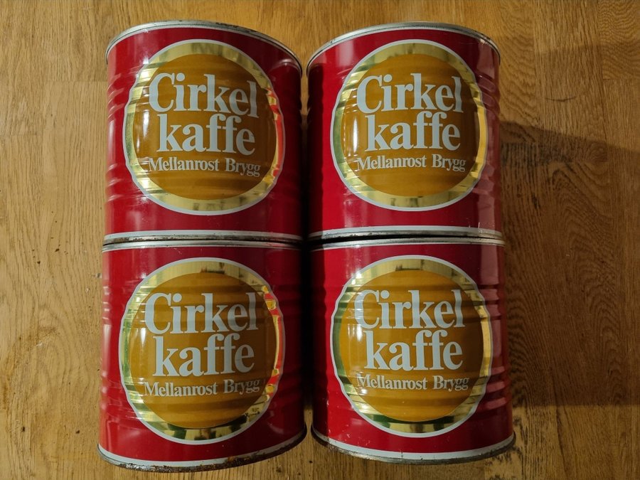 Gamla plåtburkar kaffeburkar Cirkelkaffe 1 kg