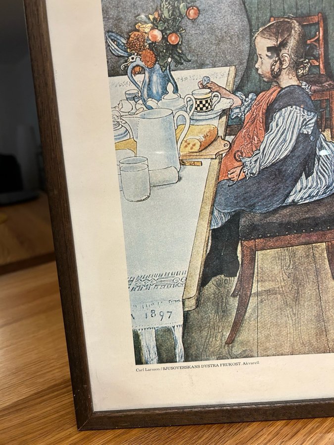 Carl Larsson akvarell Sjusoverskans dystra frukost