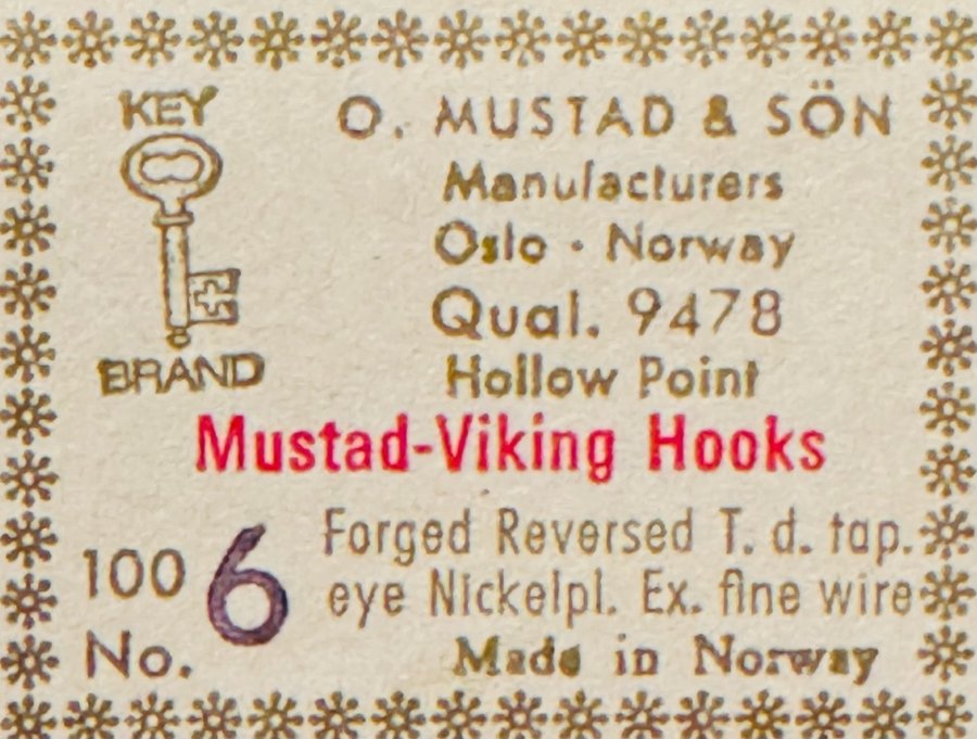 OBS MUSTAD VIKING nr6. Qual 9478 . Otroliga krokar . 100st i original ask! OBS !