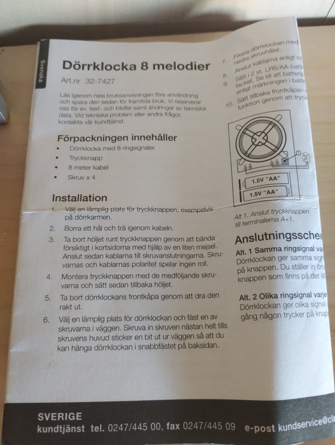 Dörrklocka 8 melodier