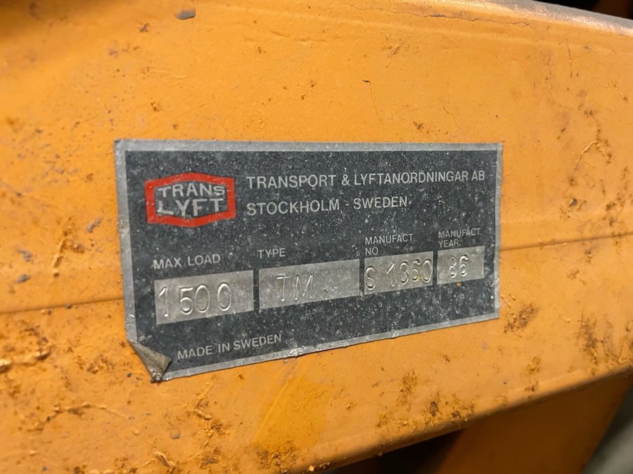 Lyftbord 1500 kg