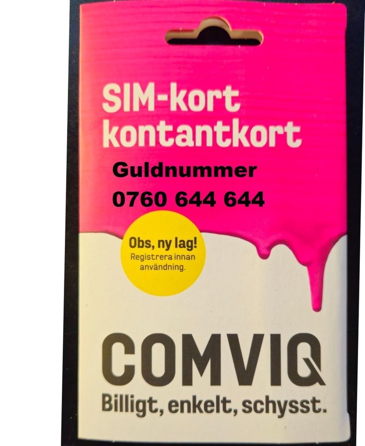 0760 644 644 Guldnummer Guld nummer Diamant nummer Comviq Telefonnummer