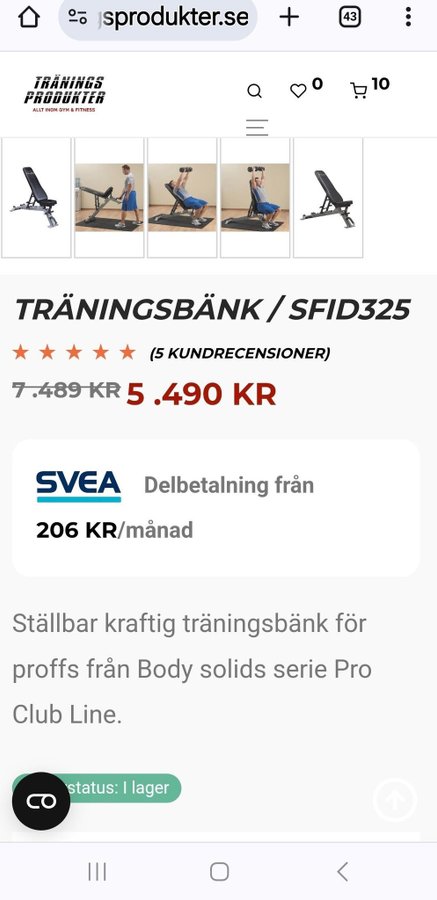 Träningsbänk för proffs från Body solids serie Pro Club Line