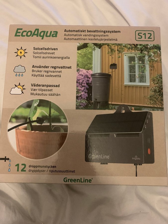 EcoAqua S12 REA Automatisk Bevattningssystem Solcellsdrivet Nytt oöppnat