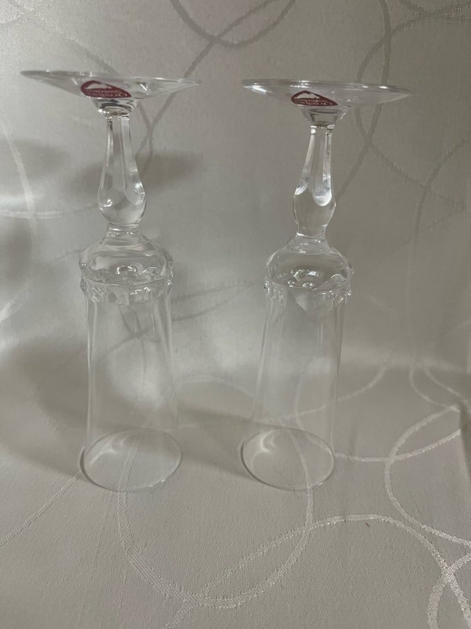 2 Orrefors Silvia Ingeborg Lundin snapsglas brännvinsglas kristallglas H13,5 D4