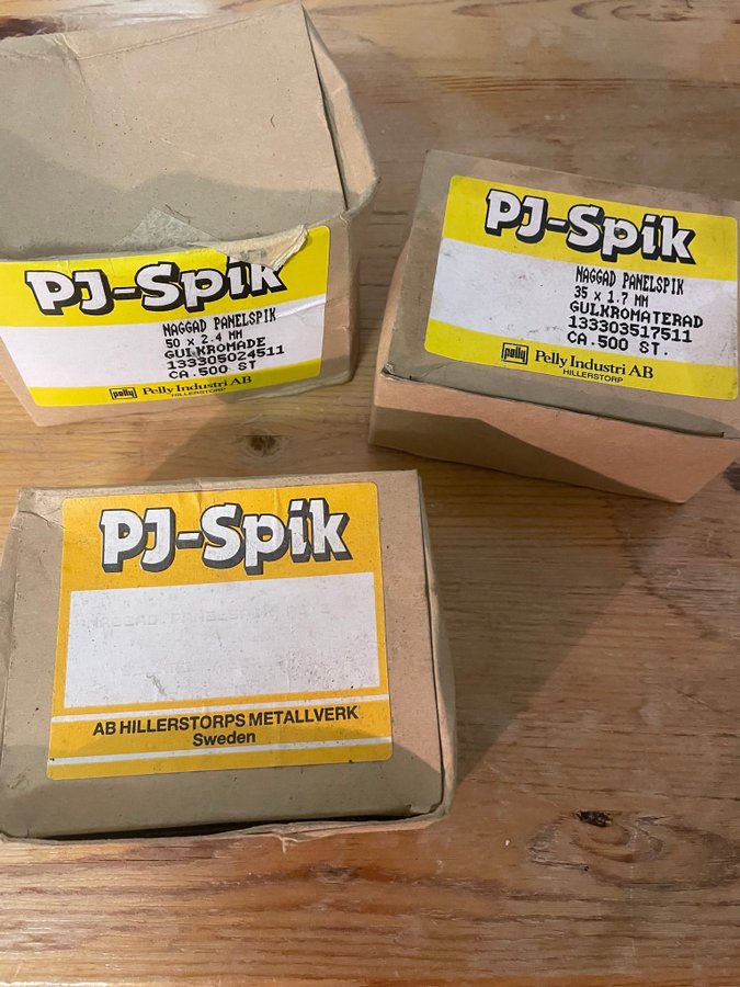 PJ-Spik 38 x 1,7 mm, 50 x 2,4 mm och 60 x 2,4 mm