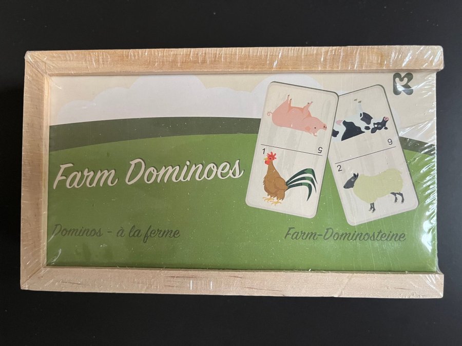 Nytt i trä Farm Dominoes inplastat