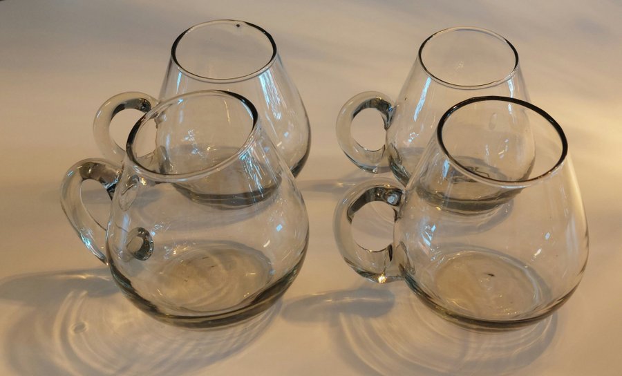 4st handblåsta ölglas