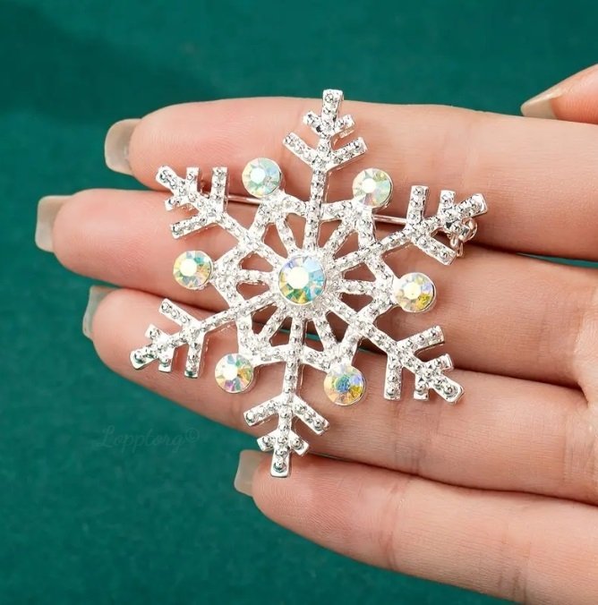 Elegant snöflinga brosch smycken strass-kristall snowflake jul fest himlen