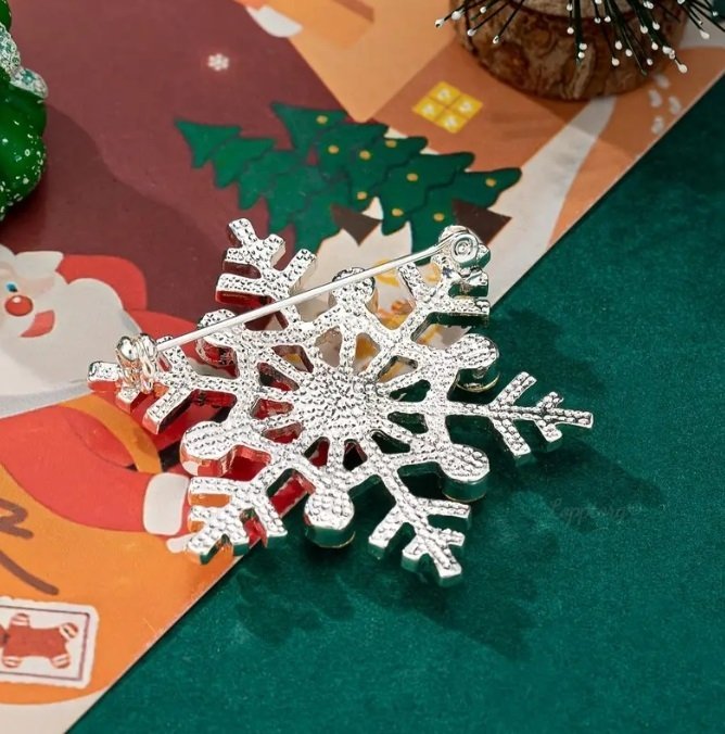 Elegant snöflinga brosch smycken strass-kristall snowflake jul fest himlen