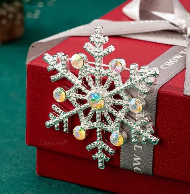 Elegant snöflinga brosch smycken strass-kristall snowflake jul fest himlen