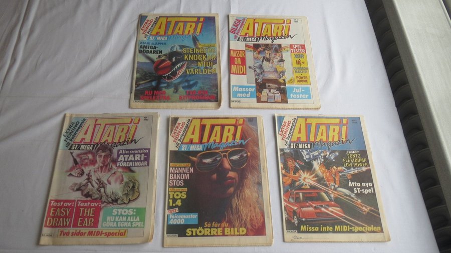 5 st TIDNINGAR / ATARI Magazin NR x 1 1988 / NR 1 2 4 1989 - Commodore Atari