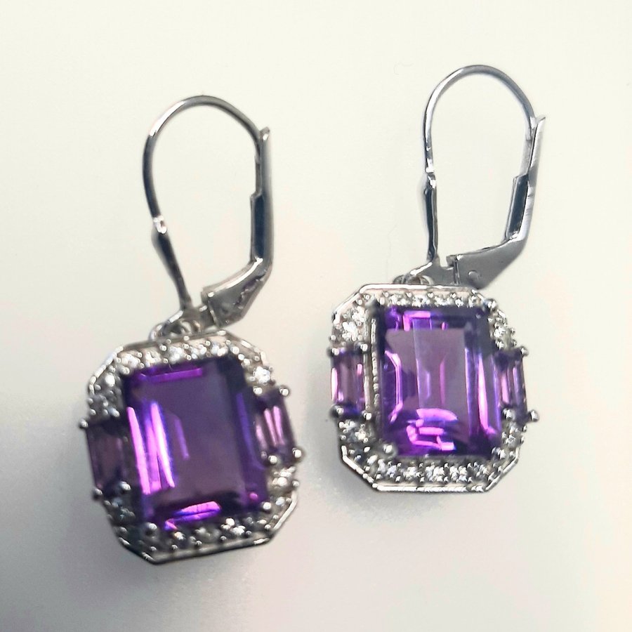 DESIGNER CLASSIC AMETHYST ÖRHÄNGEN / DESIGNER KLASSISCHE AMETHYST OHRRINGE