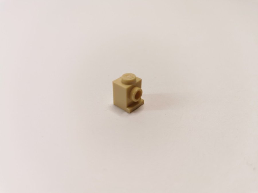 Lego - brick - modifierad - lamphållare - 1x1 - part 4070 - ljus biege (tan)