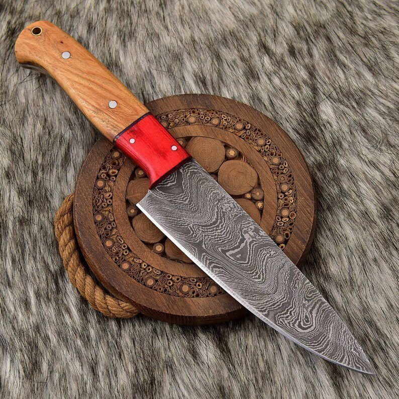 Kitchen Knife Damascus Kitchen Knife Custom Damascus Steel Chef Knife Handmade