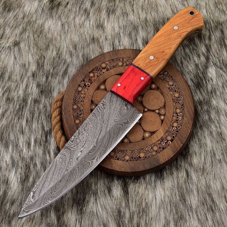 Kitchen Knife Damascus Kitchen Knife Custom Damascus Steel Chef Knife Handmade