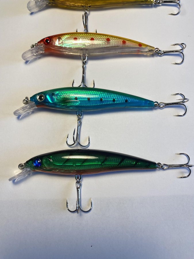 5 st Bionic Minnow Fiskedrag wobbler Längd = 10 cm (11 cm inkl sked) vikt 134 g