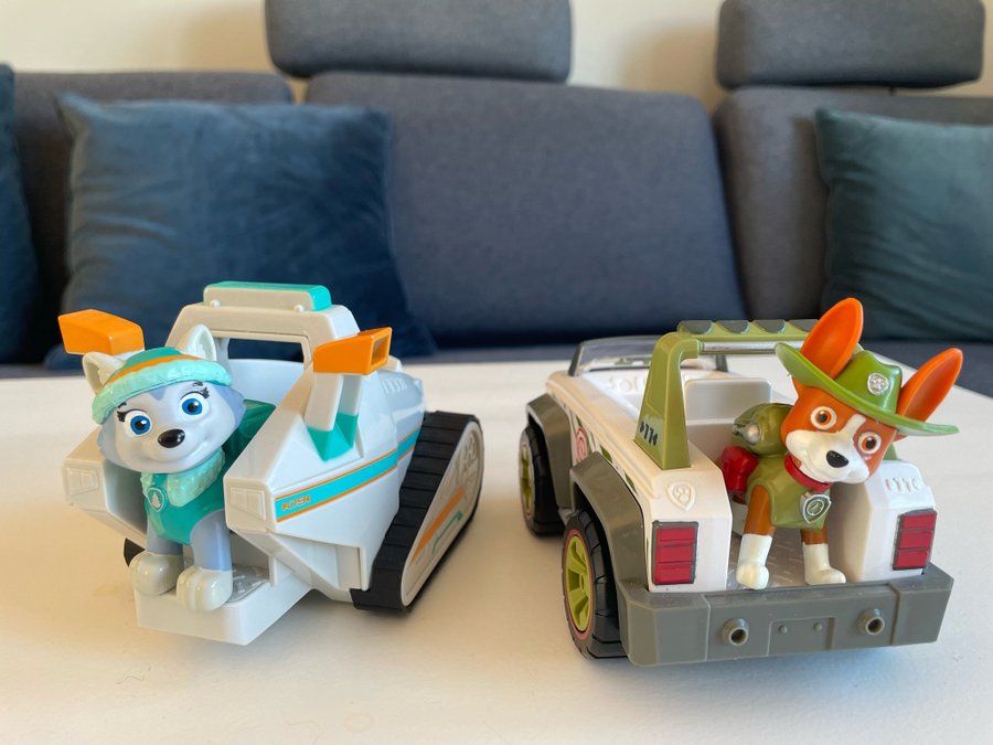 NY Paw Patrol figur + fordon Tracker och Everest