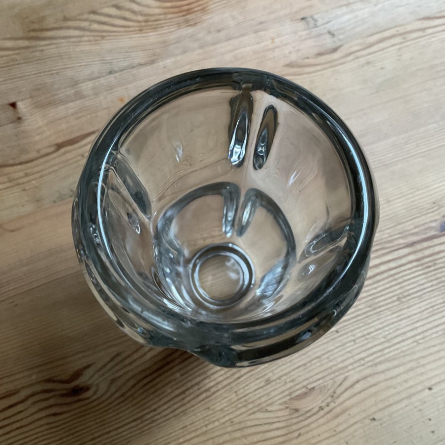 Kristallvas, tung vas, ofärgat glas, glasvas, höjd 18cm, kristall, 50-tal?