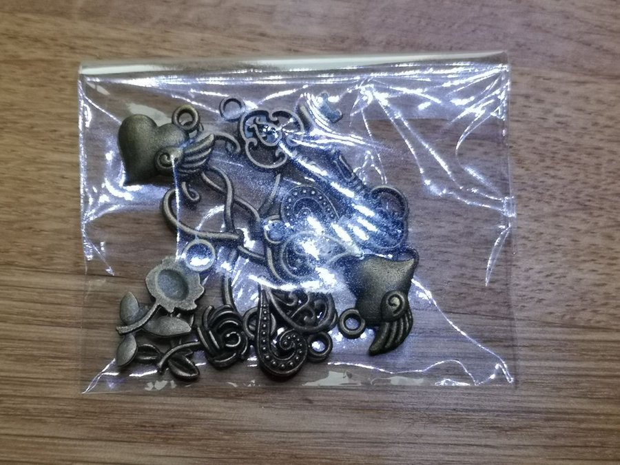 brons legering charms / hänge, 5 olika, 10st / set