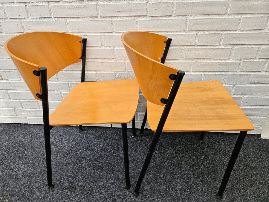 2 st ISKU kontorsstolar/matsalsstolar 50-tal Design