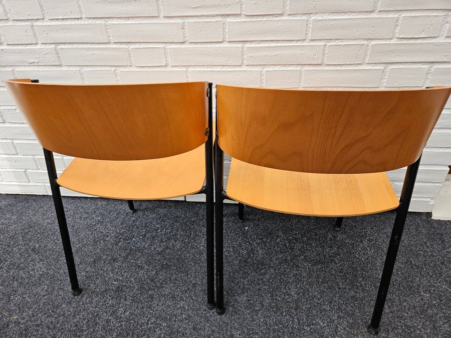 2 st ISKU kontorsstolar/matsalsstolar 50-tal Design