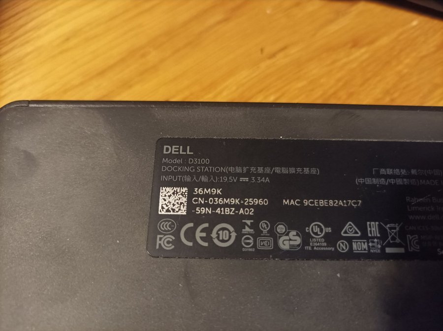 Dell D3100 docking station